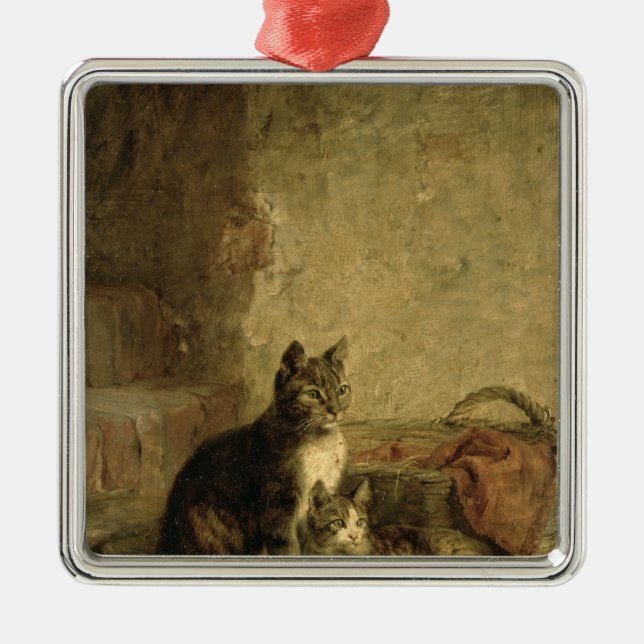 Cats, 1883 metal ornament (Front)