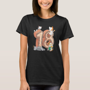 Cats 18th Birthday Party Eighteen 18 Years Old Kit T-Shirt