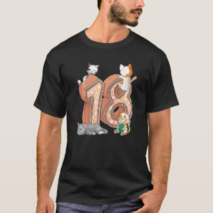 Cats 18th Birthday Party Eighteen 18 Years Old Kit T-Shirt