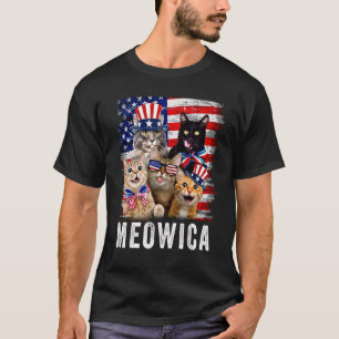 Cats 4th Of July Meowica Merica Cat Usa American T-Shirt