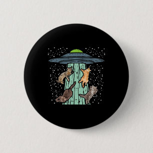 Cats Abducted By Ufo Funny Alien Space Lover Men W 6 Cm Round Badge