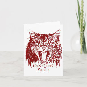 Cats Against Catcalls Red Sticker  Card