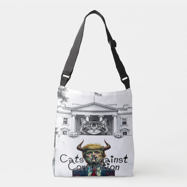 Cats Against Corruption  Crossbody Bag (Front)