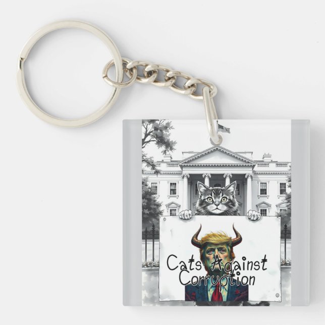 Cats Against Corruption  Key Ring (Front)