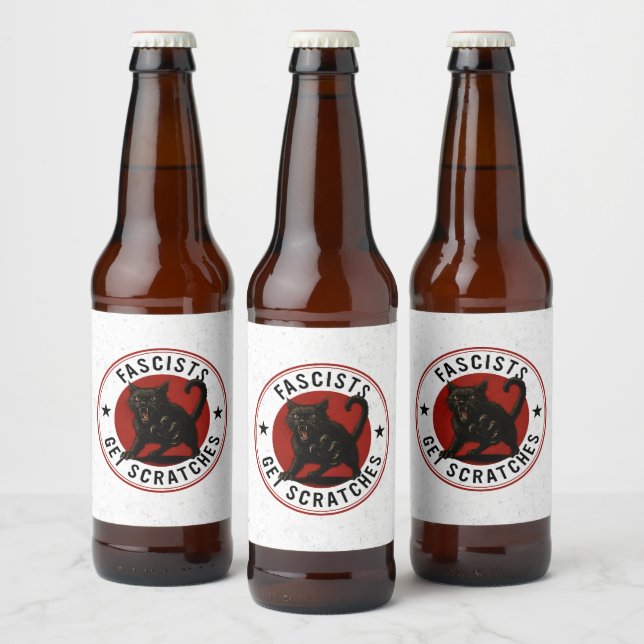 Cats Against Fascists Beer Bottle Label (Bottles)