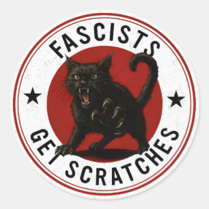 Cats Against Fascists Classic Round Sticker