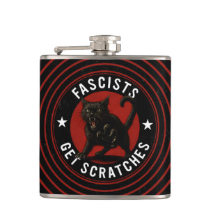 Cats Against Fascists Hip Flask
