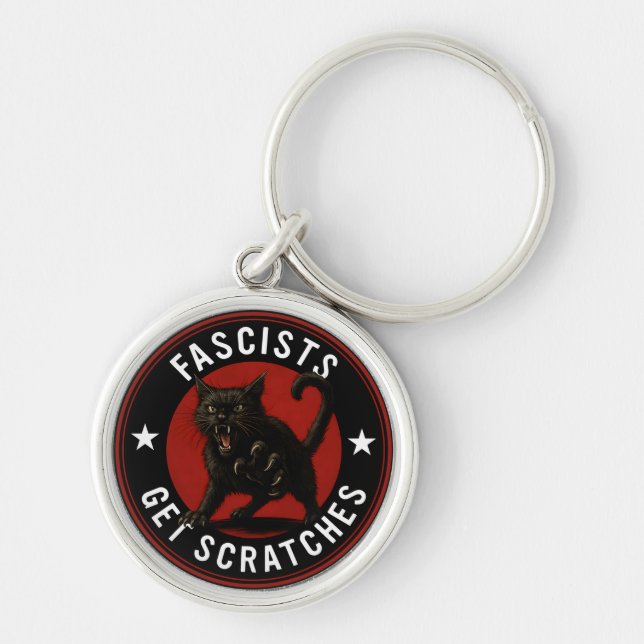 Cats Against Fascists Key Ring (Front)