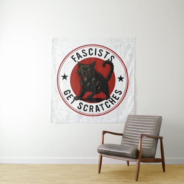Cats Against Fascists Tapestry (In Situ)
