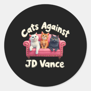 Cats Against Jd. Vance Childless Cat Lady Couch Li Classic Round Sticker