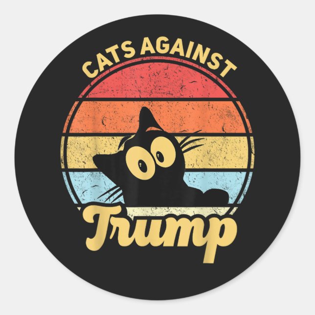 Cats Against Trump Classic Round Sticker (Front)