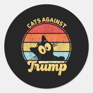 Cats Against Trump Funny Anti Trump 2020 Election Classic Round Sticker