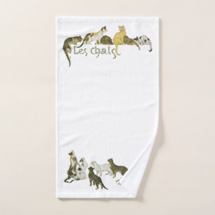 Cats, Alexandre Steinlen Hand Towel