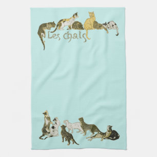 Cats, Alexandre Steinlen Tea Towel