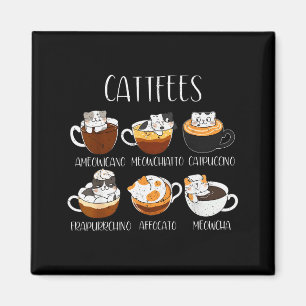 Cats & Coffee Lover Funny Caffeine Quote Cattf Magnet