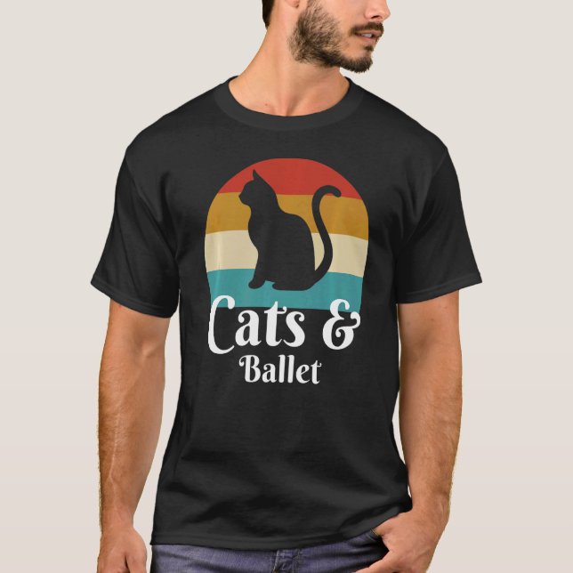 Cats And Ballet Dancer  T-Shirt (Front)