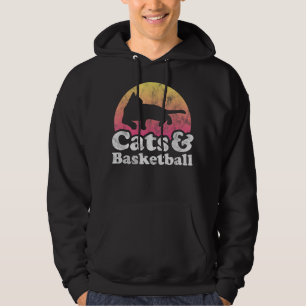 Cats and Basketball Men or Women Cat and Basketbal Hoodie