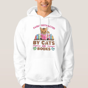 Cats And Books Funny Saying With Book And Cat Hoodie