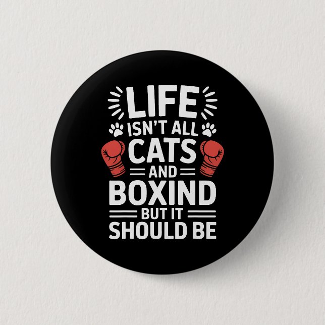 Cats And Boxing Funny Boxing  6 Cm Round Badge (Front)