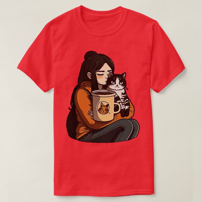 Cats and Cappuccinos T-Shirt (Design Front)