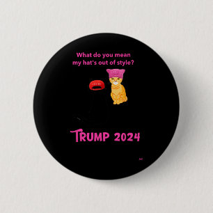Cats And Cat Ladies For Trump 2024 Funny  6 Cm Round Badge