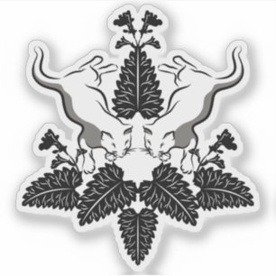 Cats and Catnip Graphic Silhouette
