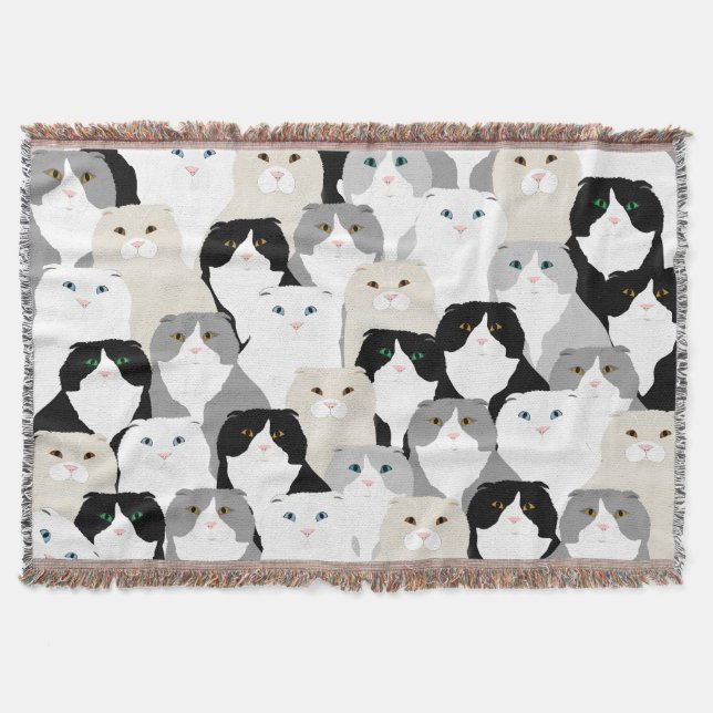 Cats and Cats Throw Blanket (Front)