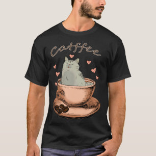 Cats and Coffee Cat Owner Morning Routine T-Shirt