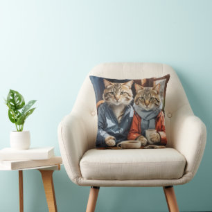 Cats and Coffee Cushion