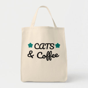 Cats and Coffee – Funny Cat and Coffee Lover Quote Tote Bag