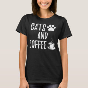 Cats and Coffee funny cute kitten fluffy coffee th T-Shirt