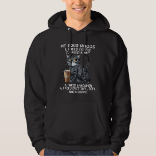 Cats and Coffee My four Mood Cat Lovers Coffee Lov Hoodie