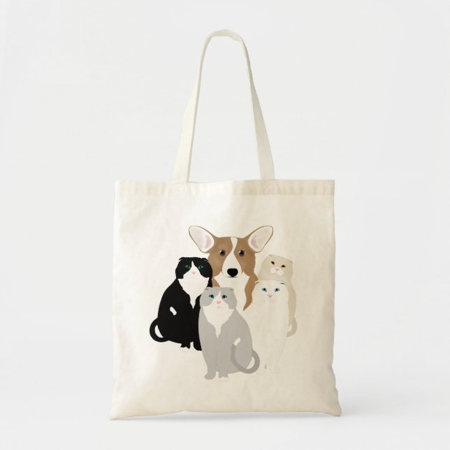 Cats and Dog Tote Bag (Front)