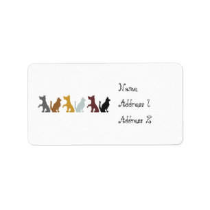Cats and Dogs cartoon pattern Label