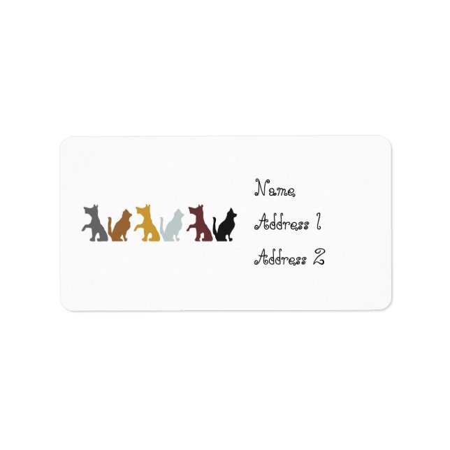 Cats and Dogs cartoon pattern Label (Front)