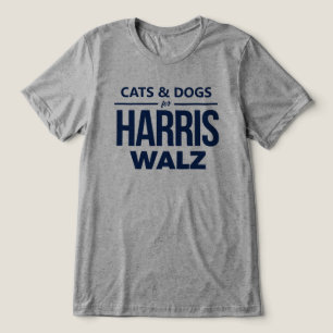 Cats and Dogs for Harris Walz Tri-Blend Shirt