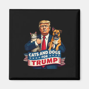 Cats And Dogs For Trump 2024 Kittens And Dogs For Magnet