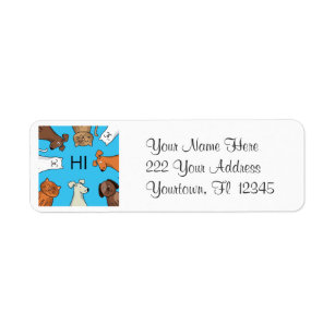 Cats and Dogs funny address label Return Address Label