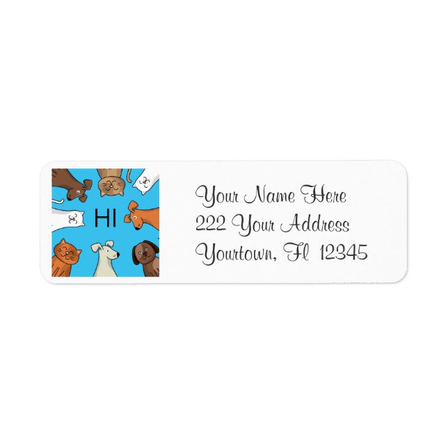 Cats and Dogs funny address label Return Address Label (Front)