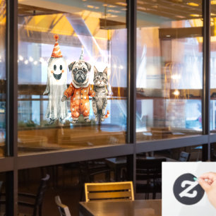 Cats and Dogs Halloween Window Cling