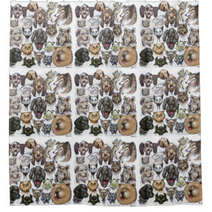 Cats and Dogs Shower Curtain