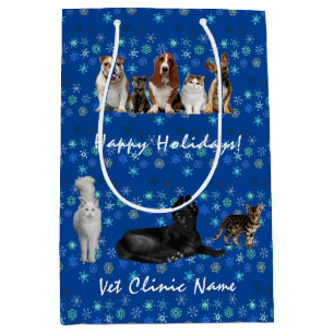 Cats and Dogs Veterinarian on Blue Medium Gift Bag