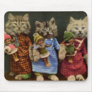 Cats and Dolls Mouse Pad