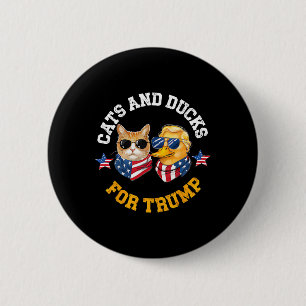Cats And Ducks For Trump 2024  6 Cm Round Badge