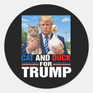 Cats And Ducks For Trump 2024 Cats Ducks For Presi Classic Round Sticker