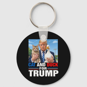 Cats And Ducks For Trump 2024 Cats Ducks For Presi Key Ring