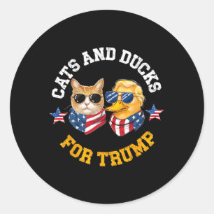 Cats And Ducks For Trump 2024 Classic Round Sticker