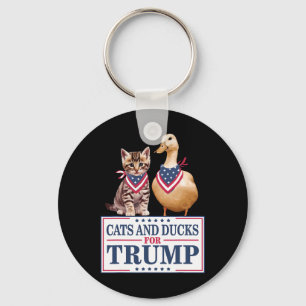Cats And Ducks For Trump 2024 Kittens And Ducks Fo Key Ring