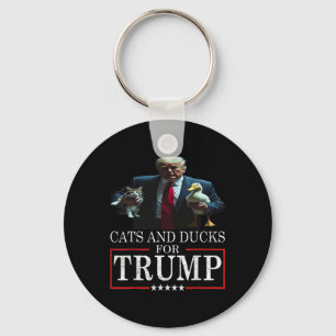 Cats And Ducks For Trump 2024 Kittens And Ducks Fo Key Ring
