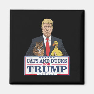 Cats And Ducks For Trump 2024 Kittens And Ducks Fo Magnet